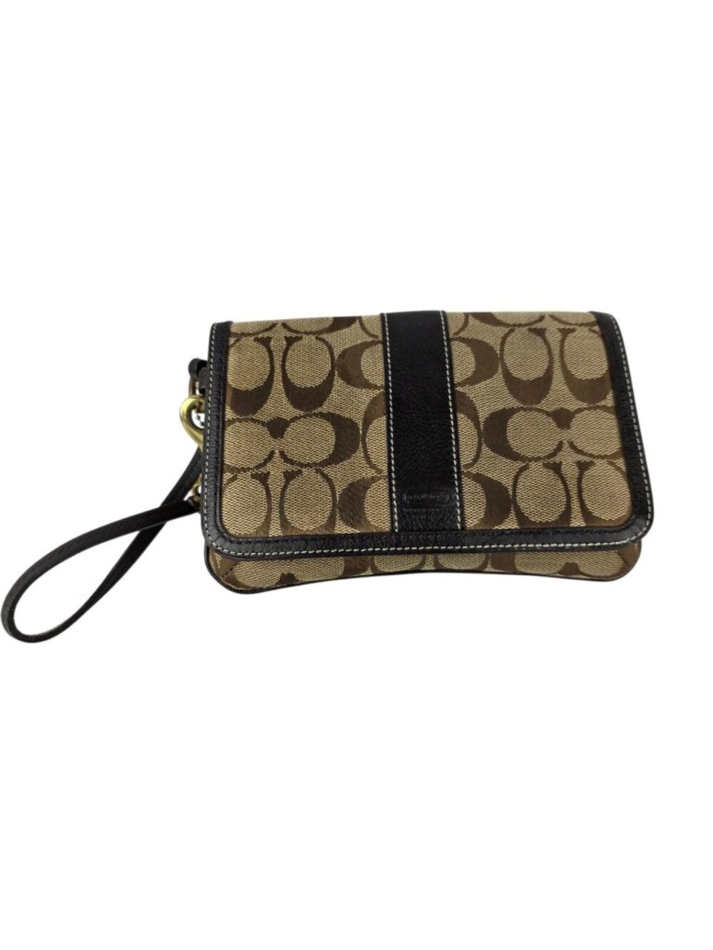 Vintage Coach Canvas Signature Clutch Wristlet Bag 7.5" x 5"